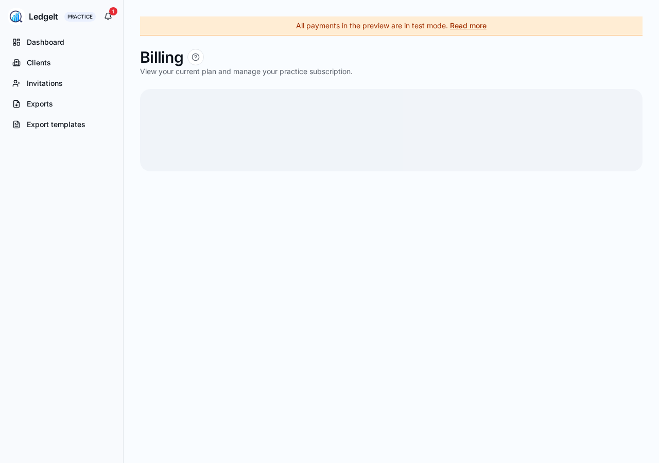 Screenshot of Practice billing